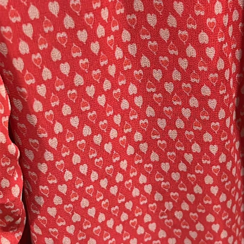 All Saints Elegant Red Hearts print Wrap Dress size S. EUC. - Picture 8 of 10